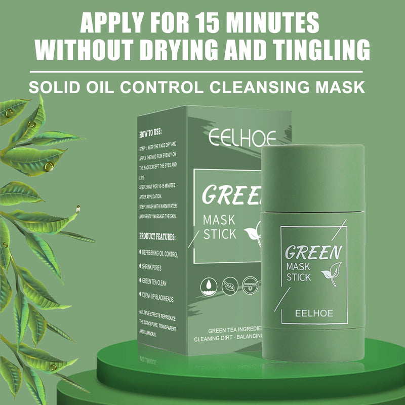 Green Tea Solid Mask Face Clean Mask Stick Shrink Pores Deep Cleans
