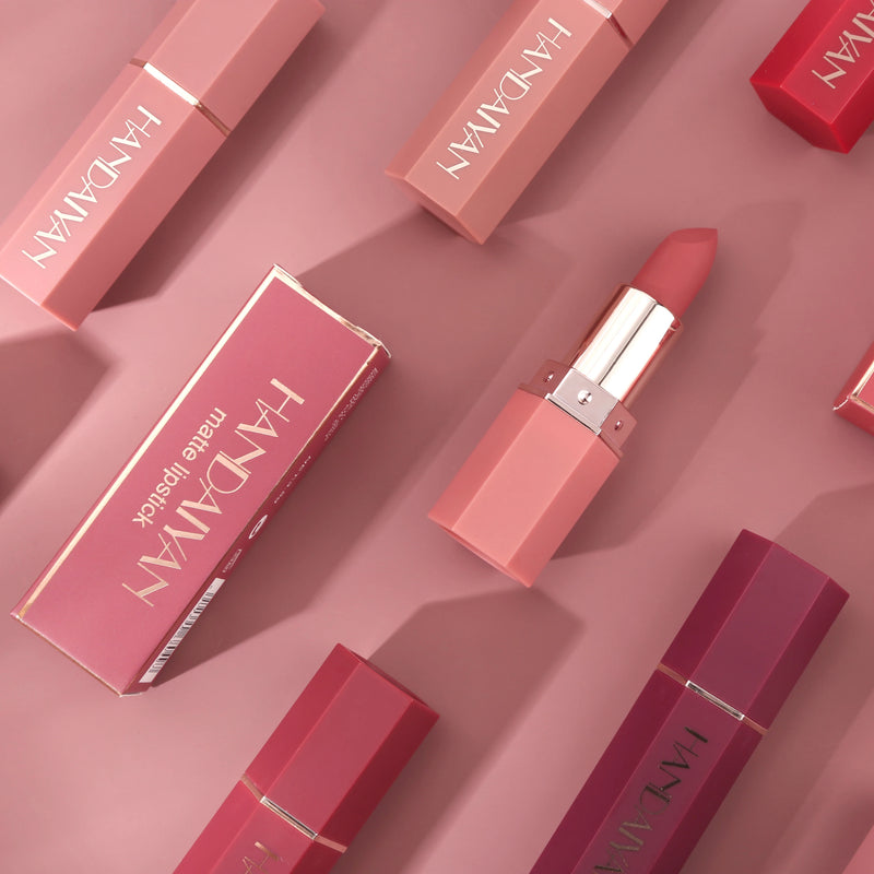 HANDAIYAN 6 Shades Matte Matte Lipstick Velvet Easy Tinting Long-Wear
