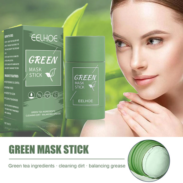 Green Tea Solid Mask Face Clean Mask Stick Shrink Pores Deep Cleans