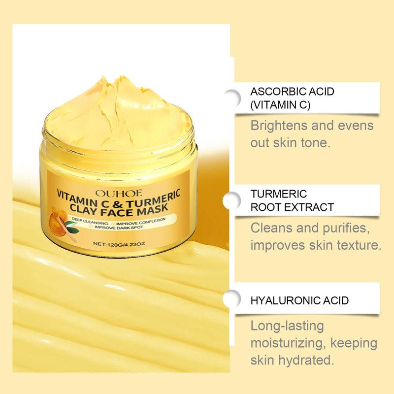 Vitamin C Turmeric Mud Mask Cleansing Shrinking Pores Moisturizer