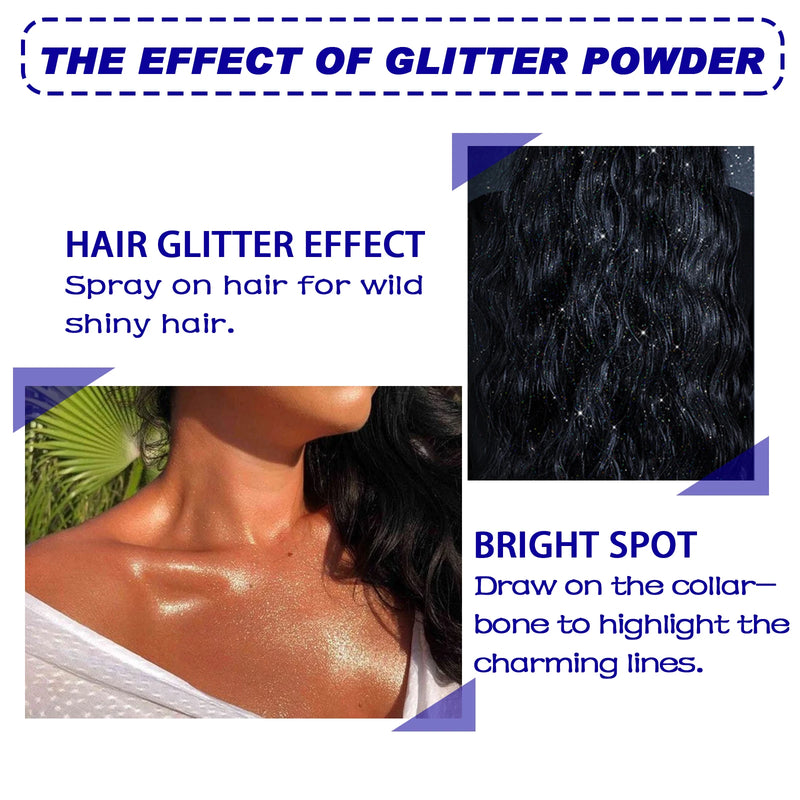 Jaysuing Shiny Glitter Spray Body Hair Clothes Highlighter Powder