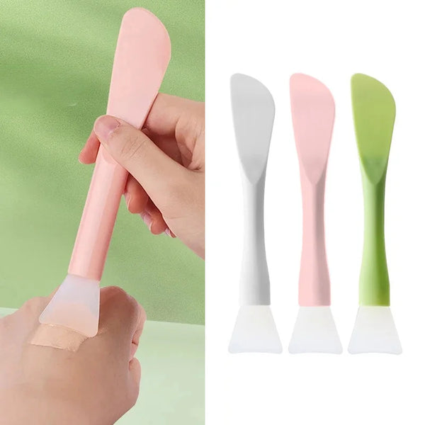 1Pcs Silicone Facial Mask Brush Soft Head with Scraper Integrated