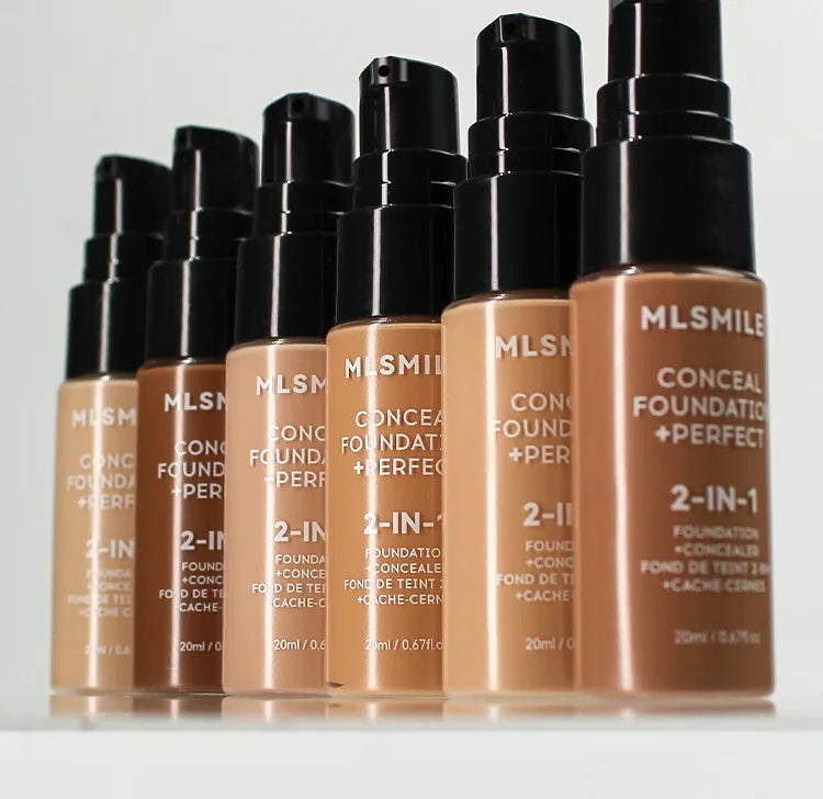 MLSMILE 6 color Powder Foundation long-Lasting Waterproof, Moisturing